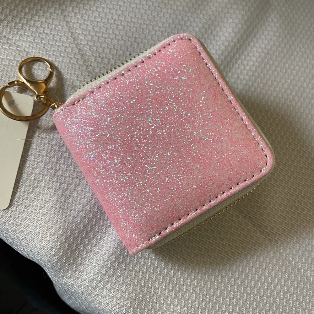 Glitter keychain card holder
